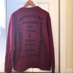 Maroon Sweater with velvet lettering